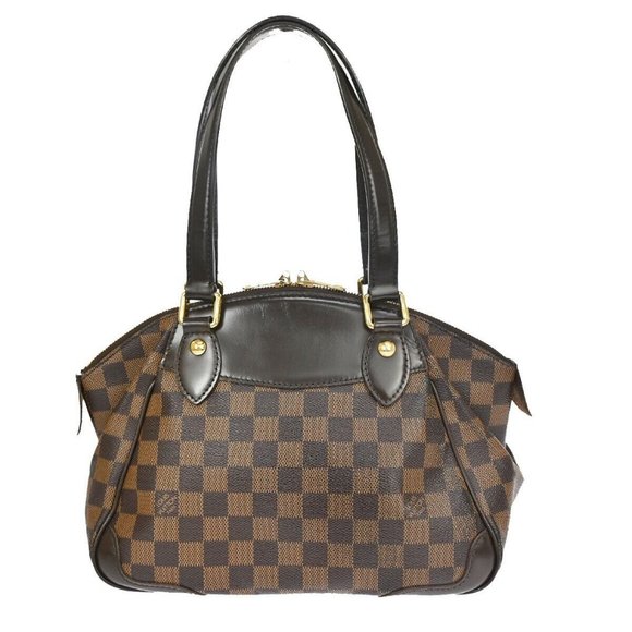 LOUIS VUITTON Verona PM Shoulder Bag Damie Ebene Leather Brown - Picture 1 of 15